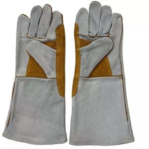 Gants de soudage en cuir de vachette certifiés EN420, résistants à la chaleur, personnalisés, de sécurité, 16 pouces, pour l'extérieur, quatre saisons, Pakistan - Product Image 1