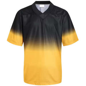 Nouvelle Arrivée 2026 – Maillot de Football Américain Homme Anti-UV Entièrement Personnalisable – Couleurs Noir Uni et Jaune – T-shirt de Football Américain - Product Image 1