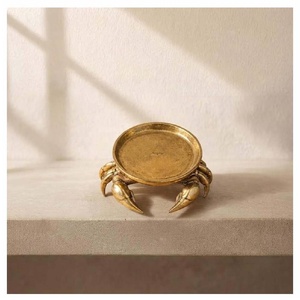 Último Diseño: Soporte para Anillos de Latón con Forma de Cangrejo, Bandeja Decorativa de Metal para Joyas, Bandeja de Aluminio para Tocador, Plato Náutico para Joyas y Decoración de Escritorio - Product Image 2
