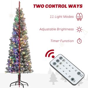 Albero di Natale Pre-Illuminato da 180 cm con Luci LED Bicolore e Supporto in Metallo - Decorazione Natalizia Effetto Neve - Product Image 5