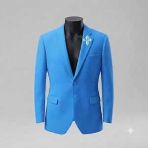 Traje de Pantalón y Chaqueta de Terciopelo Estilo Italiano para Hombre, Antiarrugas, Transpirable, Cierre de Botones, Diseño Plano Frontal, Viscosa/Poliéster - Product Image 6