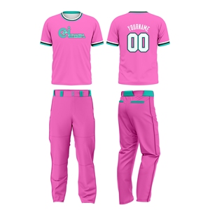 Ensemble d'uniformes de softball en gros, vêtements de sport personnalisés pour équipe, respirant, séchage rapide, tissu extensible à manches courtes - Product Image 5