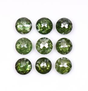 OM GEMS Diamant naturel de 3,0 mm, taille rose, couleur vert clair fantaisie, amélioré, certifié pour la fabrication de bijoux (Gujarat) - Product Image 1