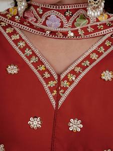 Conjunto de Vestido Sharara de Seda Romana con Bordado de Lentejuelas de 5mm, Listo para Usar, para Fiestas y Bodas, para Mujer - Product Image 5