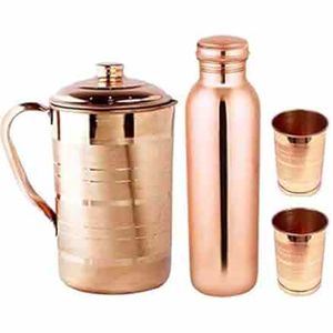 Distributeur d'eau en cuivre martelé fait main avec robinet et couvercle |   Ensemble de 5 pièces en cuivre pour boissons, pour la maison et l'hôtellerie, approvisionnement en gros 8L/10L - Product Image 5