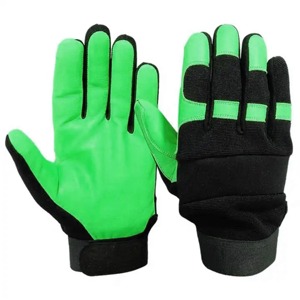 Guantes de Trabajo de Cuero Amarillo con Refuerzo de Palma Negra para Uso Táctico al Aire Libre, Equipo de Protección para Hombre - Product Image 3