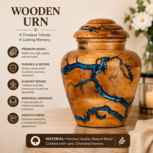 Wooden Urn for Human Ashes | <b>Memorial</b> Cremation Urn Funeral <b>Keepsake</b> <b>Box</b> Elegant Wooden Ashes Holder <b>Memorial</b> Tribute Container - Product Image 3