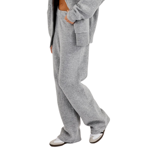 Ensemble de survêtement décontracté pour femme avec sweat à capuche zippé et pantalon large à taille élastiquée, deux pièces, tenue décontractée - Product Image 5