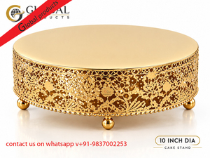 Elegante Soporte para Pastel Dorado con Acabado Dorado de Alta Calidad para Decoración de Cumpleaños de Estilo Vintage, Centro de Mesa para Bodas - Product Image 1