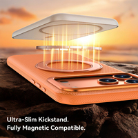 Étui de téléphone de luxe en cuir PU, TPU+PC, avec anneau magnétique 17, cadre électroplaqué, compatible charge sans fil, antichoc