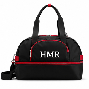 Sac de voyage noir avec garniture rouge pour vêtements maçonniques, insignes et tenues grecques de sororités et fraternités - Product Image 1