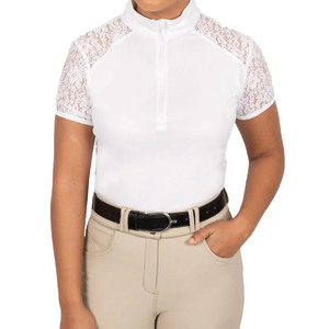 High Quality 4way Stretch Horse Riding Equestrian Shirt Top <b>Base</b> <b>Layer</b> Competition Show Polo Soft Feel Nylon Spandex Technical - Product Image 1