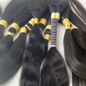 Haute qualité en vrac ondulé 100% humain Remy unique dessiné cheveux crus cheveux en vrac non wefted couleur noire cheveux indiens vierges naturels - Product Image 1