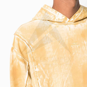 Sudadera con Capucha de Terciopelo Dorado para Hombre, Manga Larga, Color Sólido, Estilo Pullover, para Otoño - Product Image 5