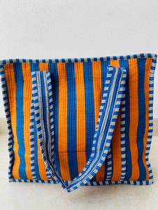 Bolso Tote Acolchado de Algodón, Bolso de Compras Hecho a Mano en India con Cierre de Cremallera para Mujer, para la Playa y Uso Diario - Product Image 4
