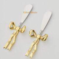 Ensemble de 2 spatules à gâteau Premium Starlight avec poignée en forme de nœud doré