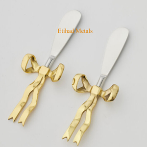 ชุดอุปกรณ์เสิร์ฟเค้กพรีเมียม Starlight จำนวน 2 ชิ้น พร้อมด้ามจับรูปโบว์สีทอง - Product Image 4