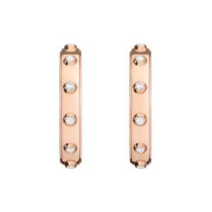 Boucles d'oreilles créoles personnalisées en or massif 14 carats avec diamants de laboratoire taille ronde sertis clos, diamètre intérieur 40 mm, prix d'usine - Product Image 5