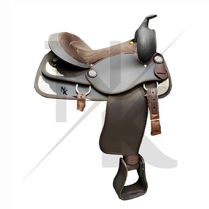 Selle Western sur mesure de haute qualité en cuir véritable, équipement d'équitation professionnel pour ranch, selle de cowboy - Product Image 3