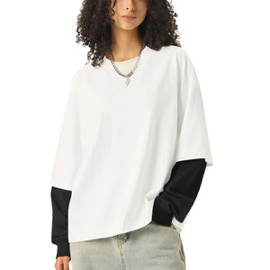 Nueva Camiseta Holgada de Estilo Urbano, 270gsm, 100% Algodón, Manga Larga para Mujer, con Logotipo Personalizado, Estilo Hip Hop - Product Image 5