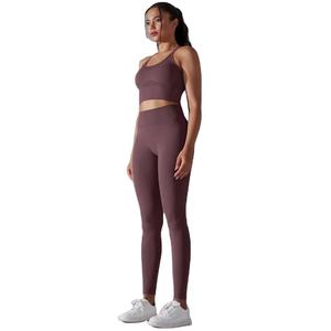 2024 nouveau ensemble de Yoga sans couture pour femmes 2 pièces soutien-gorge et Leggings taille élastique costume d'entraînement pour l'entraînement vêtements de sport - Product Image 2