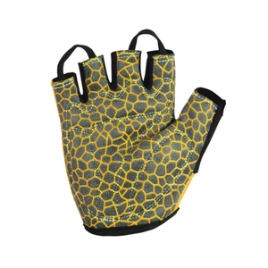 Gants de fitness jaunes mi-doigts antidérapants avec logo noir en polyester pour la musculation unisexe avec fermeture à boucle - Product Image 2
