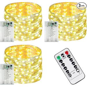 3-Pack 78FT 240 LED Fairy <b>Lights</b> Battery Operated <b>with</b> <b>Timer</b> Remote Waterproof Indoor Outdoor 8 Modes Twinkle Party Lighting - Product Image 1