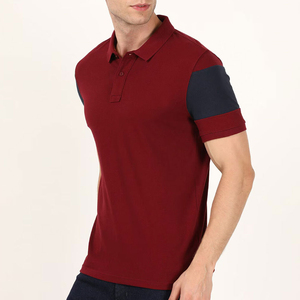 เสื้อโปโลชายสีแดง แขนสั้น ผ้าคอตตอนปิเก้ สวมใส่สบาย ระบายอากาศได้ดี ดีไซน์แบบถัก - Product Image 4