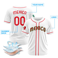 Maillot de baseball personnalisé pour adulte, inspiré du Mexique, uniforme d'équipe sublimé, vêtements de sport OEM, shorts antibactériens, grande taille, personnalisé pour homme