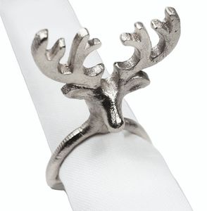 Handcrafted Metal Reindeer Napkin Rings Luxury Holiday <b>Table</b> Decor For Family Christmas Dinner <b>Parties</b> - Product Image 4