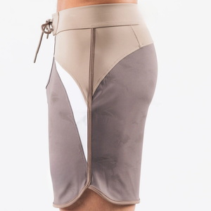 Shorts de bain pour hommes, couleur beige clair, à séchage rapide, avec cordon de serrage, pour la plage, la natation, les sports nautiques, vêtements de sport - Product Image 3