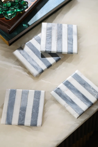 Modern & Stylish Luxury Design Eco-Friendly Marble Coaster Best Quality Customizable White <b>Round</b> Shape 4X4 Inches Drink Coaster - Product Image 3