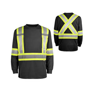 Camiseta de Seguridad de Manga Larga de Alta Visibilidad, Ropa de Trabajo Industrial Reflectante, Transpirable, Cuello Redondo, Uniforme de Construcción e Ingeniería - Product Image 3