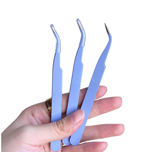 Pince à épiler double embout en acier inoxydable pour sourcils, légère, outil d'extension de cils - Product Image 1