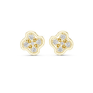 Boucles d'oreilles de fiançailles en or blanc 14 carats avec diamant rond cultivé en laboratoire pour femmes |   Nouveau diamant cultivé - Product Image 3