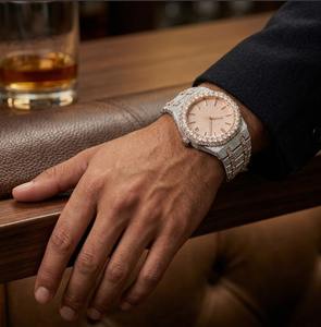 Montre de Luxe Homme Hip Hop VVS1 Moissanite Fantaisie Entièrement Sertie de Pierres Bracelet Acier Inoxydable Mouvement Quartz Montre Bestseller 2026 - Product Image 4