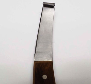 Couteau à sabots vétérinaire à bord étroit, manche en bois, outil de fermeur manuel en acier inoxydable pour l'entretien des chevaux - Product Image 2