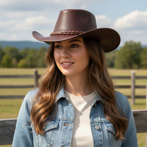 Chapeau de chevalier pour course hippique en plein air, personnalisé, très demandé, chapeau haut de forme brillant, casquette en cuir de cowboy western, chapeau de cowboy - Product Image 5
