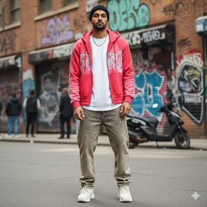 Sweat-shirts à capuche unisexes surdimensionnés et déchirés avec fermeture éclair, personnalisables avec logo sérigraphié et strass, en matériaux de qualité supérieure à prix abordables - Product Image 3