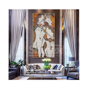 Magnifique Mosaïque Murale en Verre Taillée à la Main de 10 mm, Motif Cheval, Écologique, Résistante à l'Eau, Sublime la Texture, Décoration Murale Artistique pour Intérieur - Product Image 3