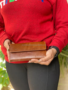 คลัทช์หนัง Crunch สไตล์ที่น่าสนใจผู้หญิงสีน้ำตาลวินเทจกระเป๋าสตางค์หนังคลัทช์ Multi ใช้คลัทช์ - Product Image 4