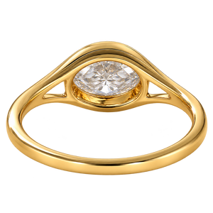 Bague élégante de style marquise plaquée or jaune avec bande croisée, bijou de fiançailles pour femme, cadeau - Product Image 5