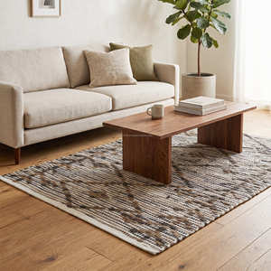 8' x 10' Moroccan Diamond Recycled Leather Area Rug for Living Room Luxury Interior Boutique Hotel & Contemporary Spaces - Product Image 1