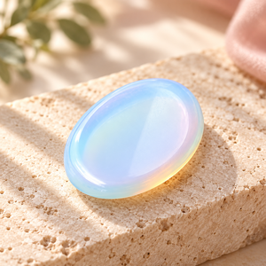 Polished Oval Opalite Crystal Worry Stone Love Chakra Feng Shui Portable Palm Stone Gift Craft - Product Image 4
