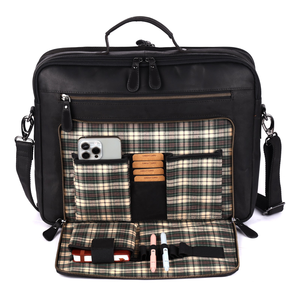 Sac pour ordinateur portable en cuir de qualité supérieure pour hommes et femmes, avec plusieurs compartiments et design durable, disponible à prix d'exportation - Product Image 4