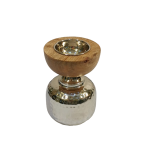 Brûleur d'encens en bois et laiton de luxe Bakhoor en gros avec base conique en métal martelé pour parfum d'intérieur - Product Image 6