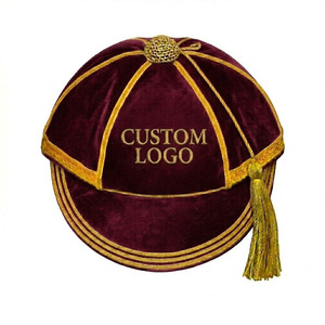 Custom Embossed Solid Pattern <b>Navy</b> Velvet Cap with Gold Tassel Logo Adjustable Casual Style for Adults Unisex Four Seasons Use - Product Image 6