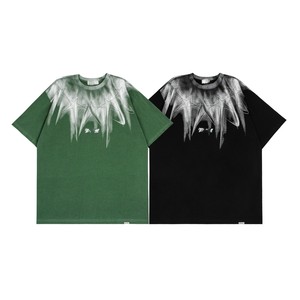เสื้อยืดโอเวอร์ไซส์วินเทจคุณภาพสูงสำหรับผู้ชาย StarStreet ดีไซน์ใหม่ ผ้าฝ้ายถักแบบวอช ประดับด้วยคริสตัล สไตล์ไฮสตรีท - Product Image 5
