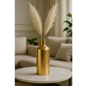 Modern Bottle Shape Metal Hammered Golden Flower <b>Vase</b> Tabletop Wedding Home Decor Handmade Eco-Friendly Customizable Size - Product Image 1