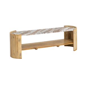 โต๊ะกาแฟทรงวงรี แวนดาน่า แอสตัน เครสต้า ทำจากไม้มะม่วงและหินอ่อน - Product Image 2